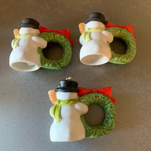 Vintage, Jasco CHRISTMAS Porcelain holiday bell napkin ring holders, ornament. - Picture 7 of 15
